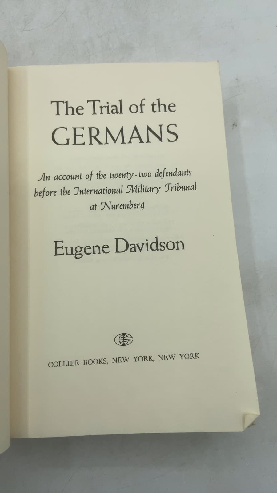 The Trial of the Germans by Eugene Davidson - title page