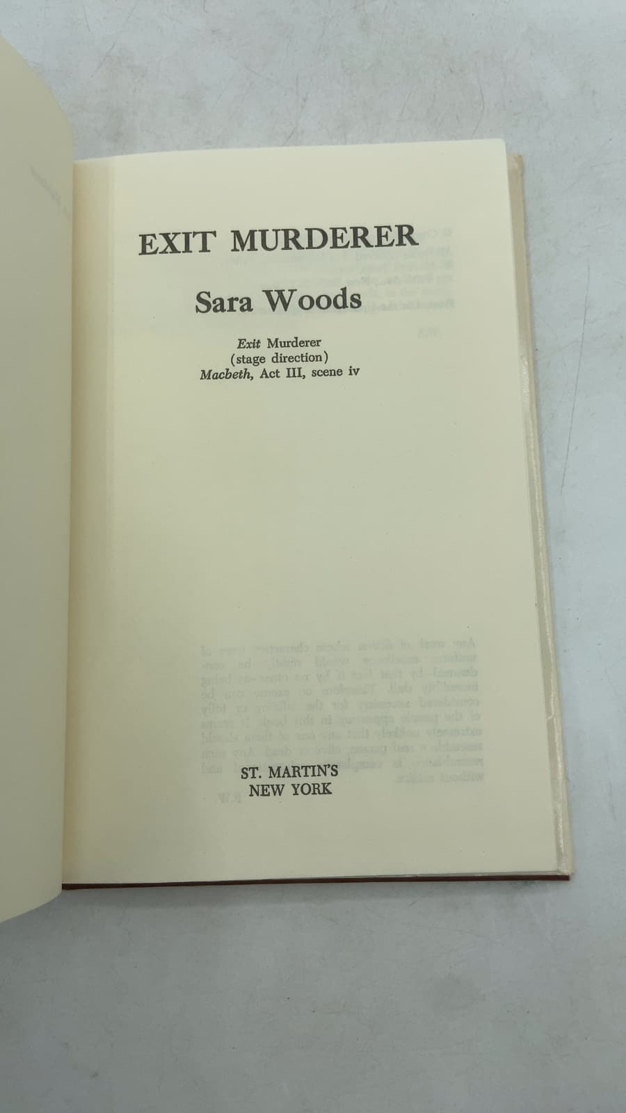 Exit Murderer by Sara Woods - title page