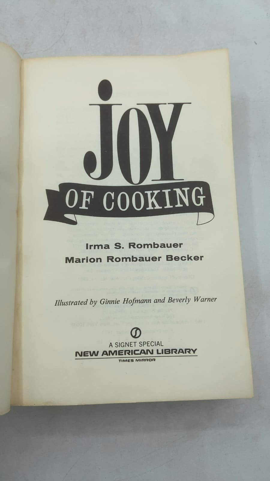 Joy of Cooking by Irma S. Rombauer and Marion Rombauer Becker - title page