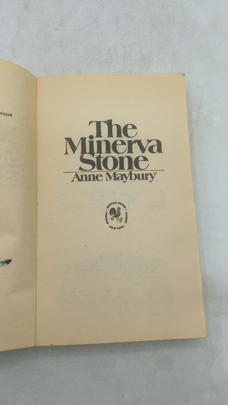 The Minerva Stone by Anne Maybury - title page