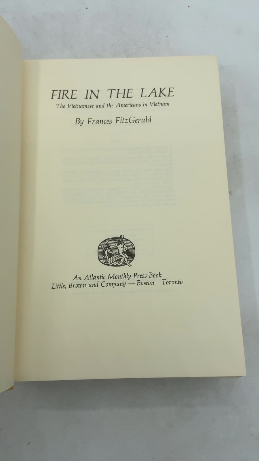 Fire in the Lake: The Vietnamese and the Americans in Vietnam by Frances FitzGerald - title page