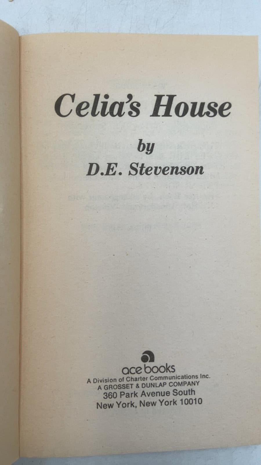 Celia's House by D.E. Stevenson - title page