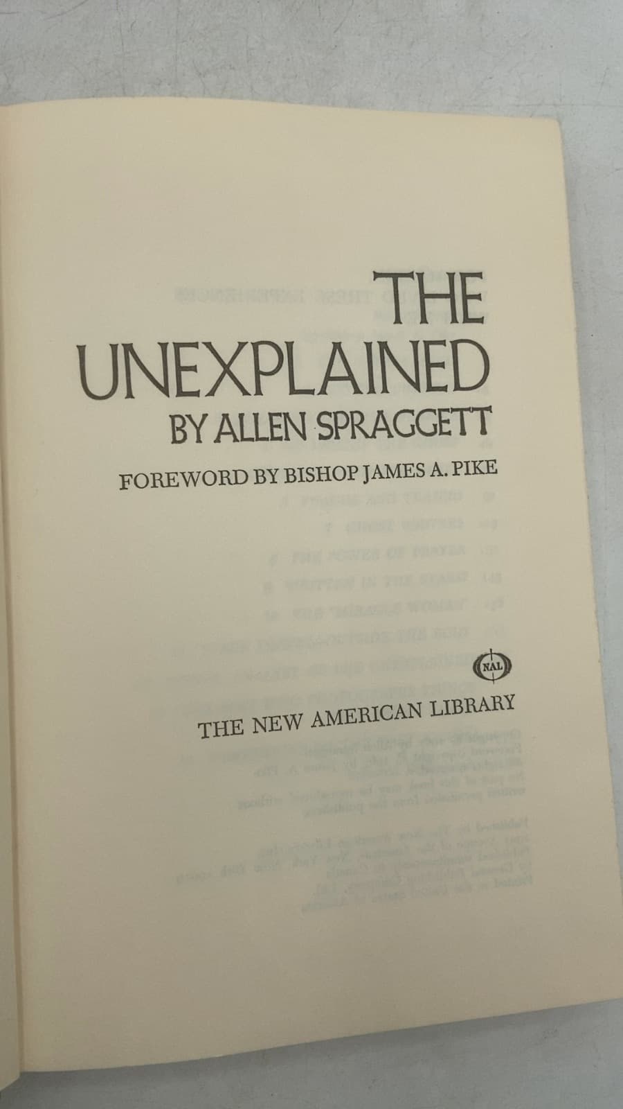 The Unexplained by Allen Spraggett - title page