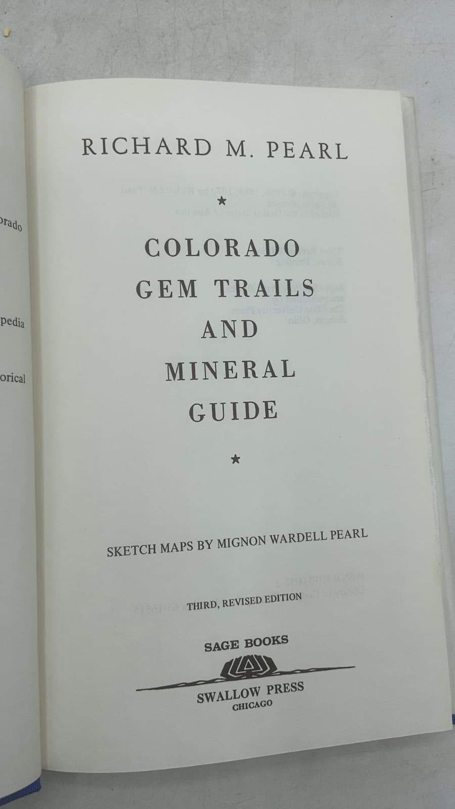 Colorado Gem Trails and Mineral Guide by Richard M. Pearl - title page