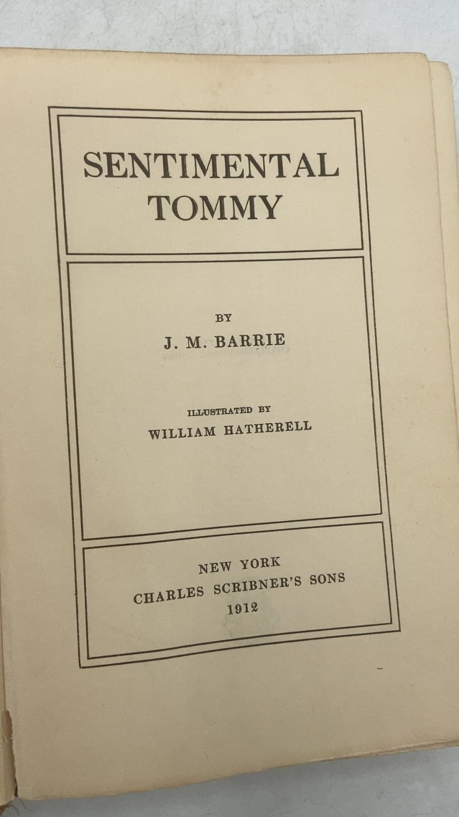 Sentimental Tommy by J. M. Barrie - title page