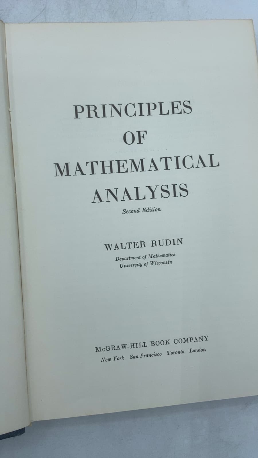 Principles of Mathematical Analysis by Walter Rudin - title page