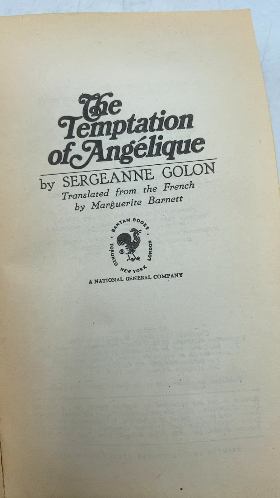 The Temptation of Angélique by Sergeanne Golon - title page