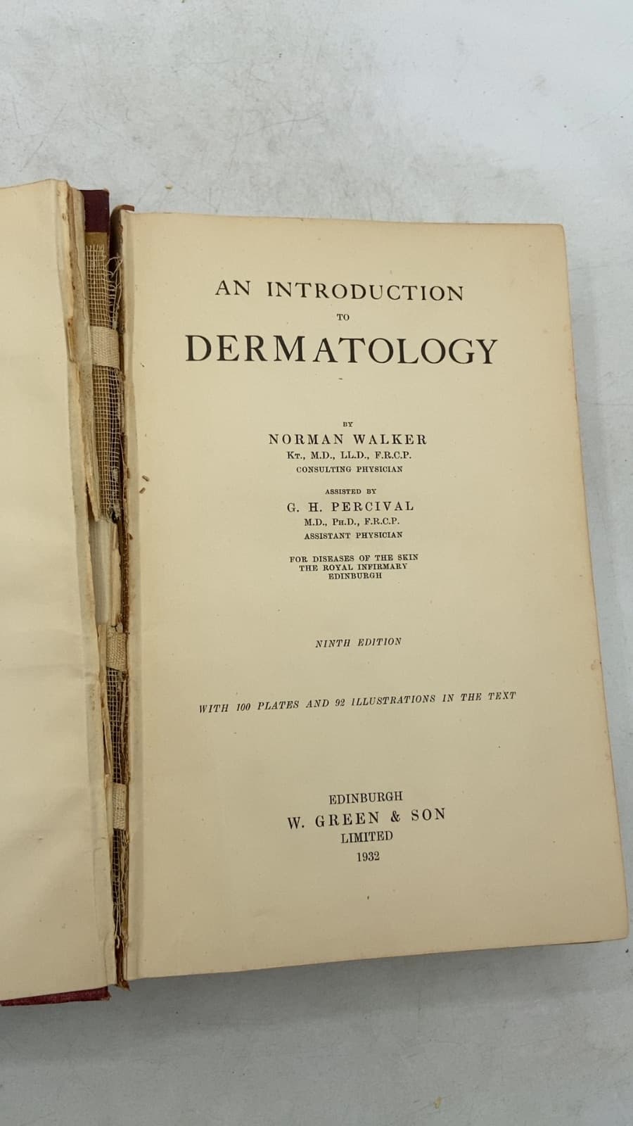An Introduction to Dermatology by Norman Walker - title page