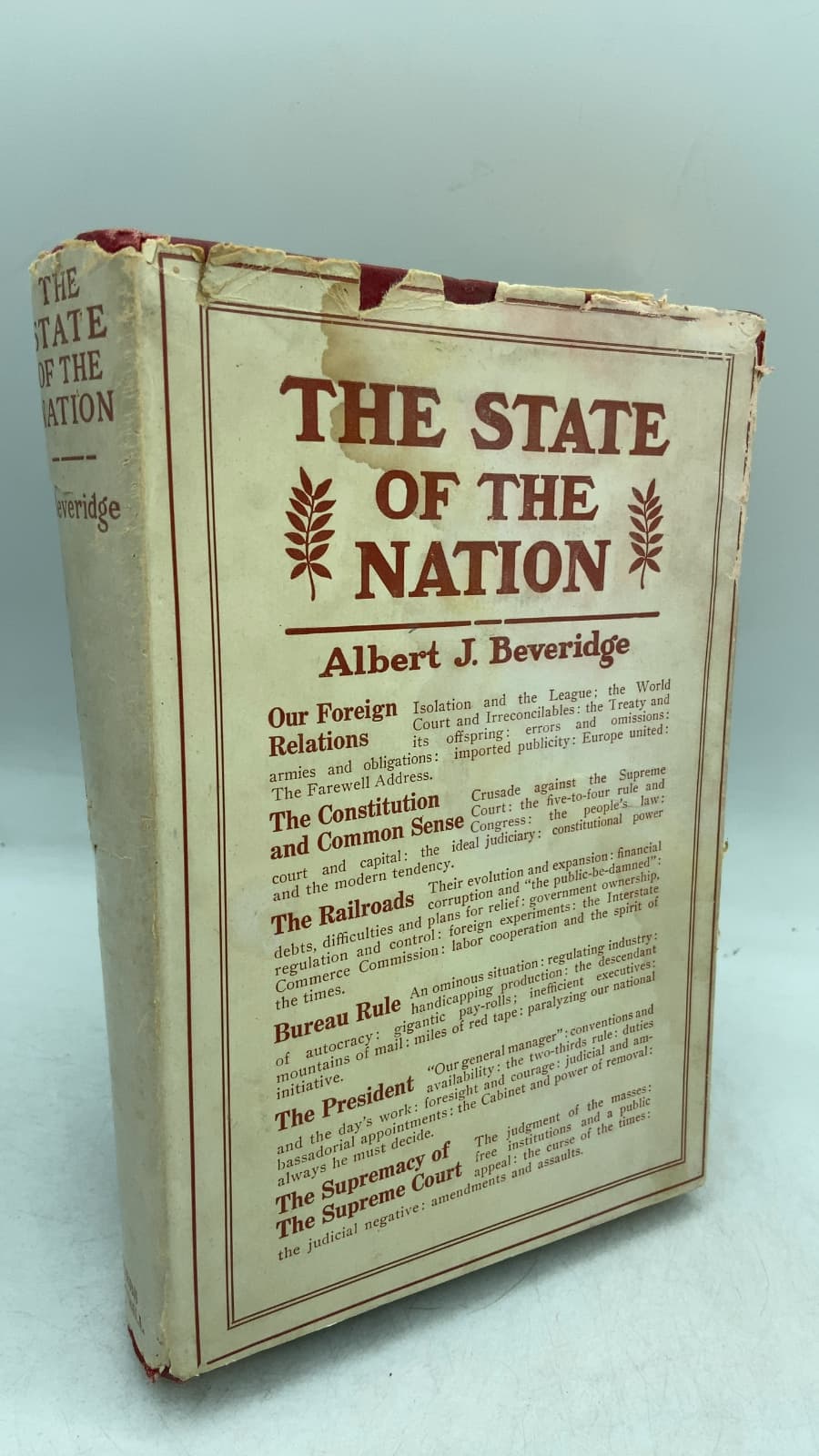 THE State OF THE Nation by Albert J. Beveridge - front cover