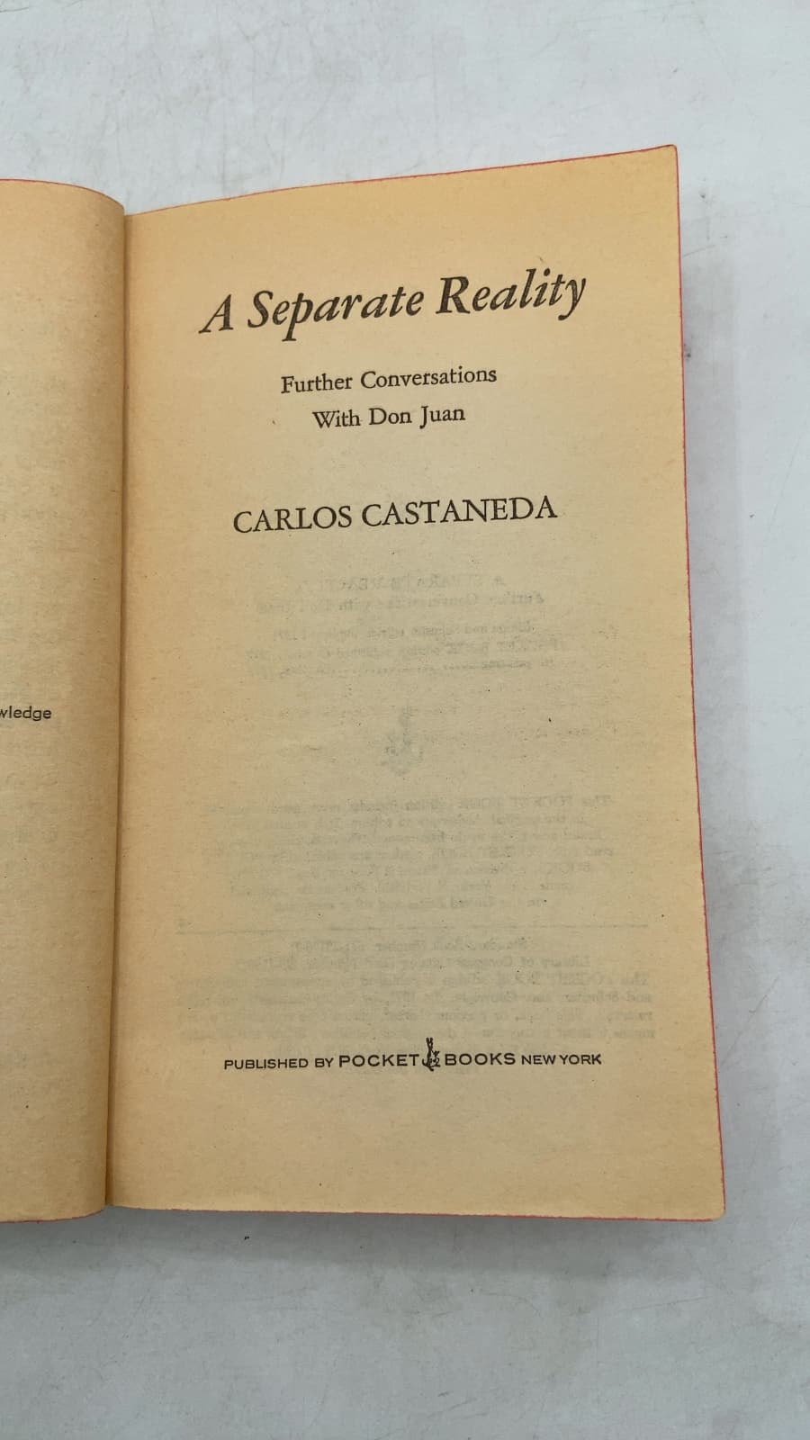 A Separate Reality: Further Conversations with Don Juan by Carlos Castaneda - title page