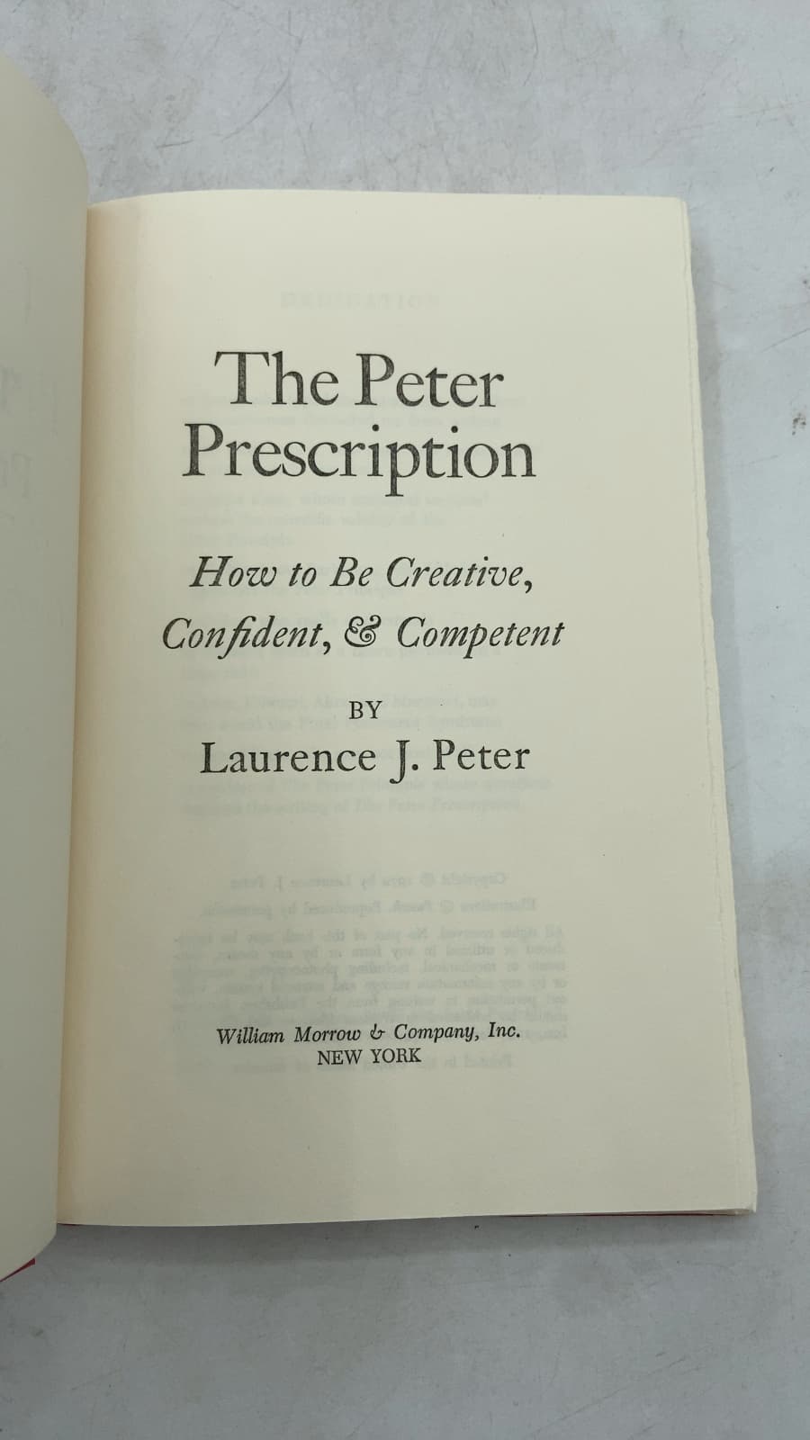 The Peter Prescription: How to Be Creative, Confident, & Competent by Laurence J. Peter - title page