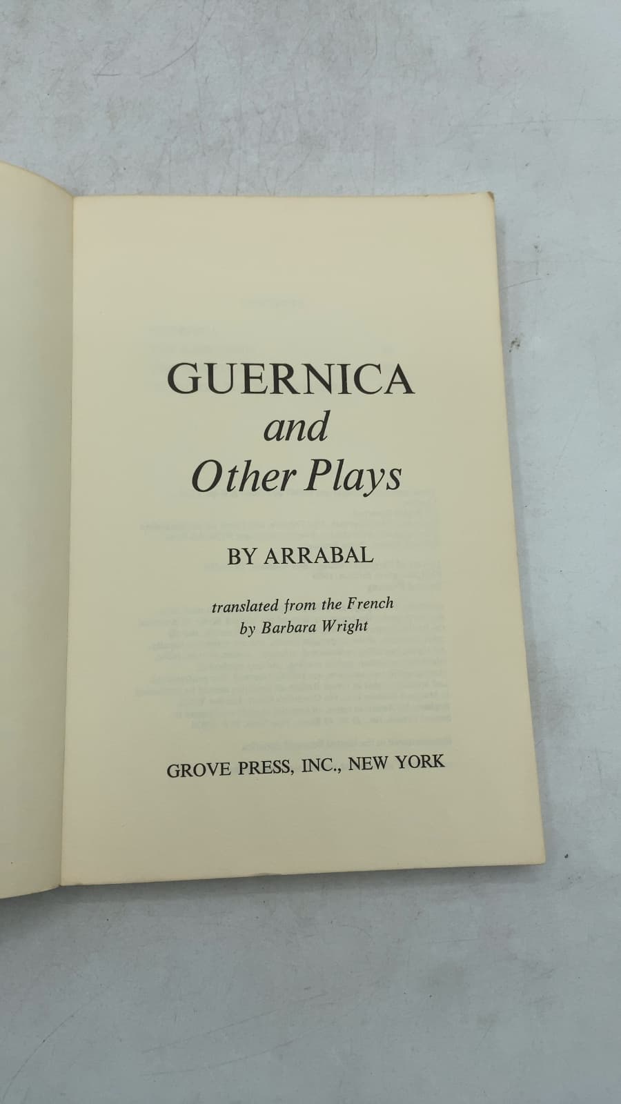 Guernica and Other Plays by Arrabal - title page