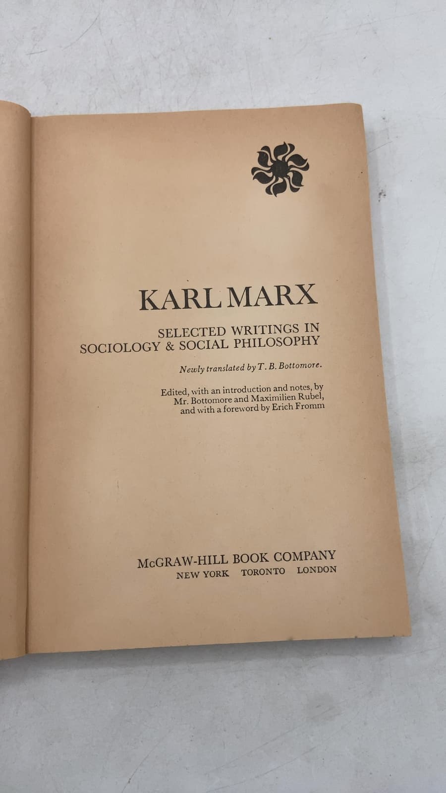 Karl Marx: Selected Writings in Sociology & Social Philosophy by Karl Marx - title page