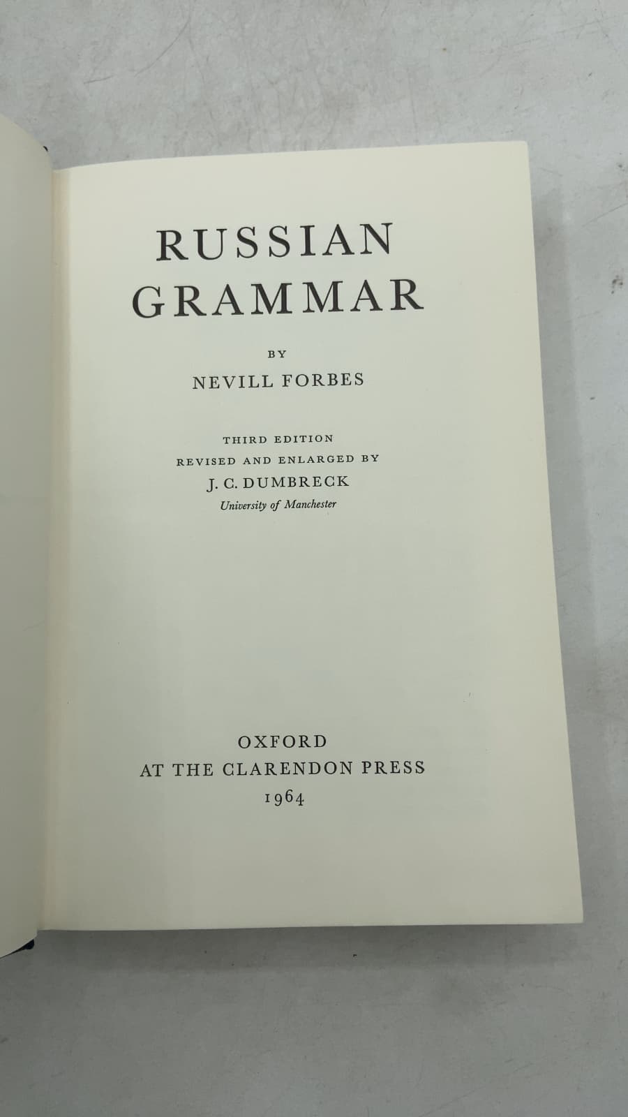 Forbes' Russian Grammar by Nevill Forbes - title page