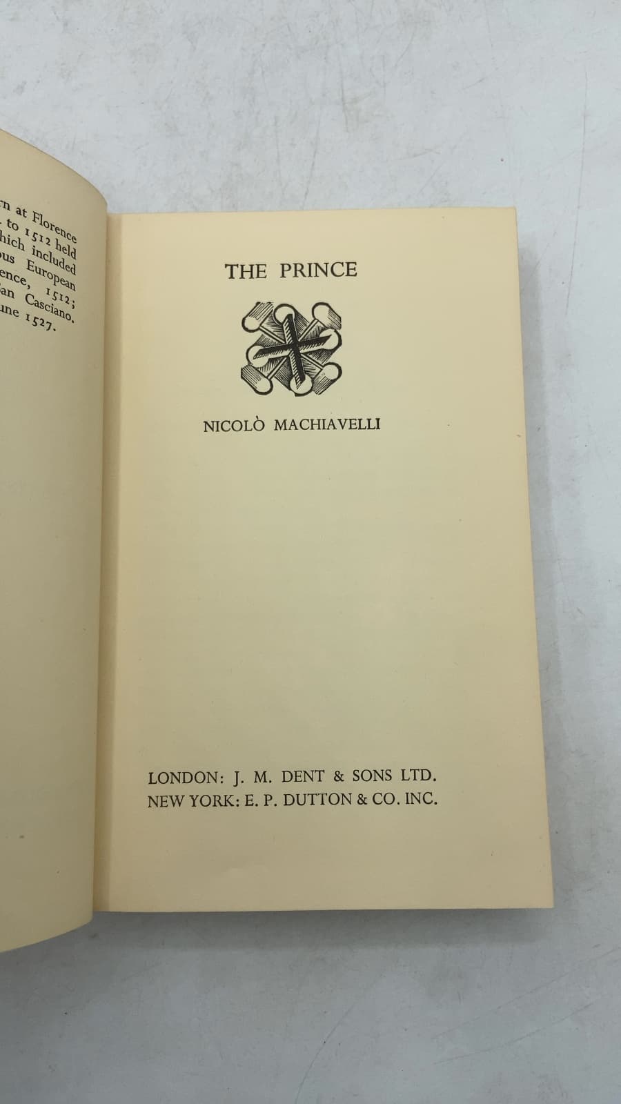 The Prince by Nicolo Machiavelli - title page