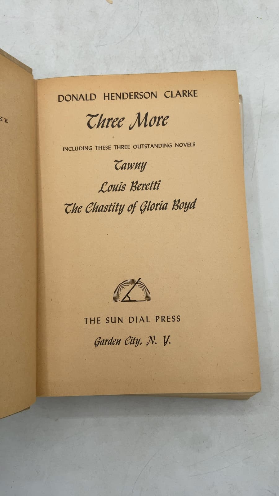 Three More by Donald Henderson Clarke - title page