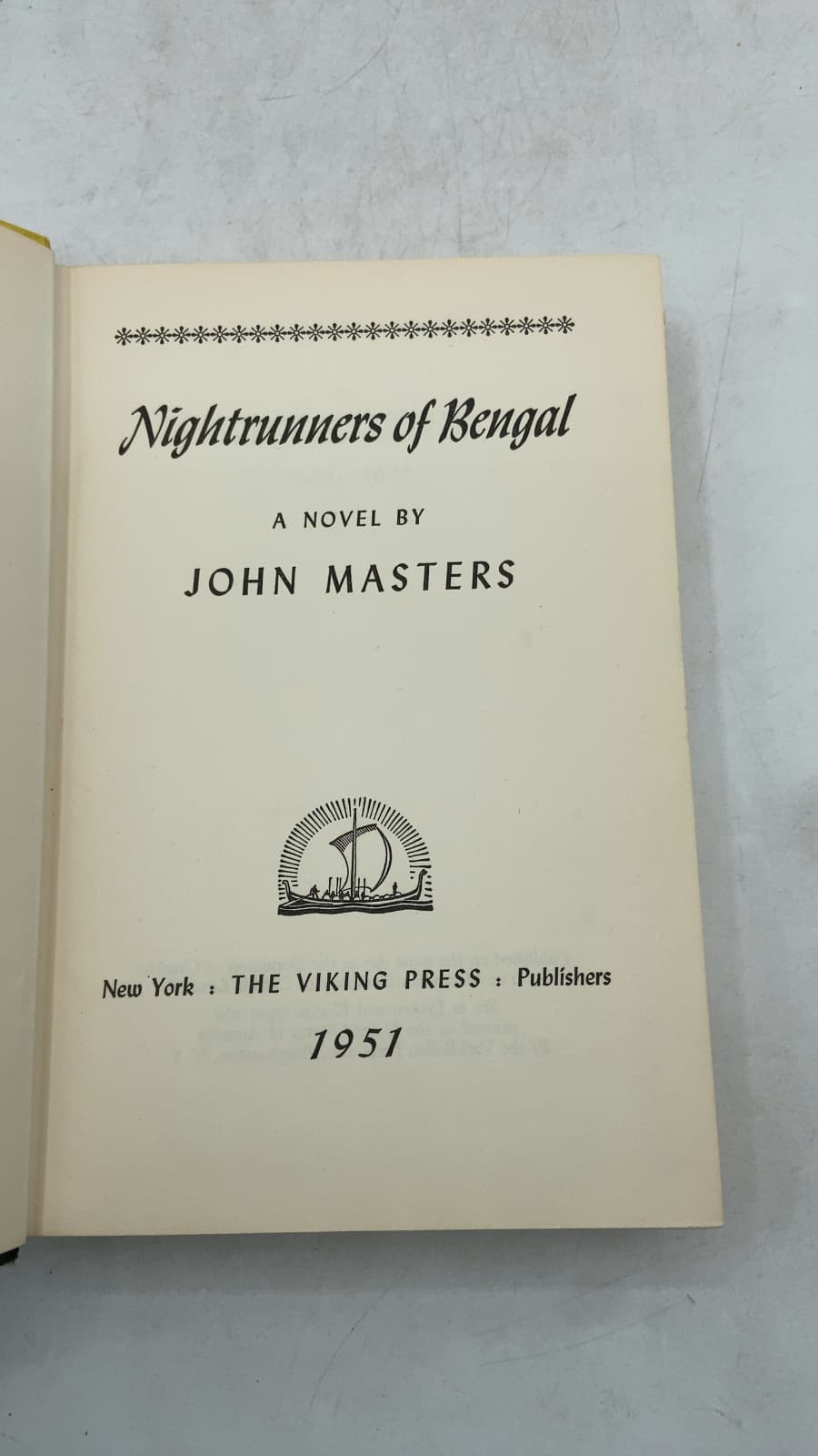 Nightrunners of Bengal by John Masters - title page