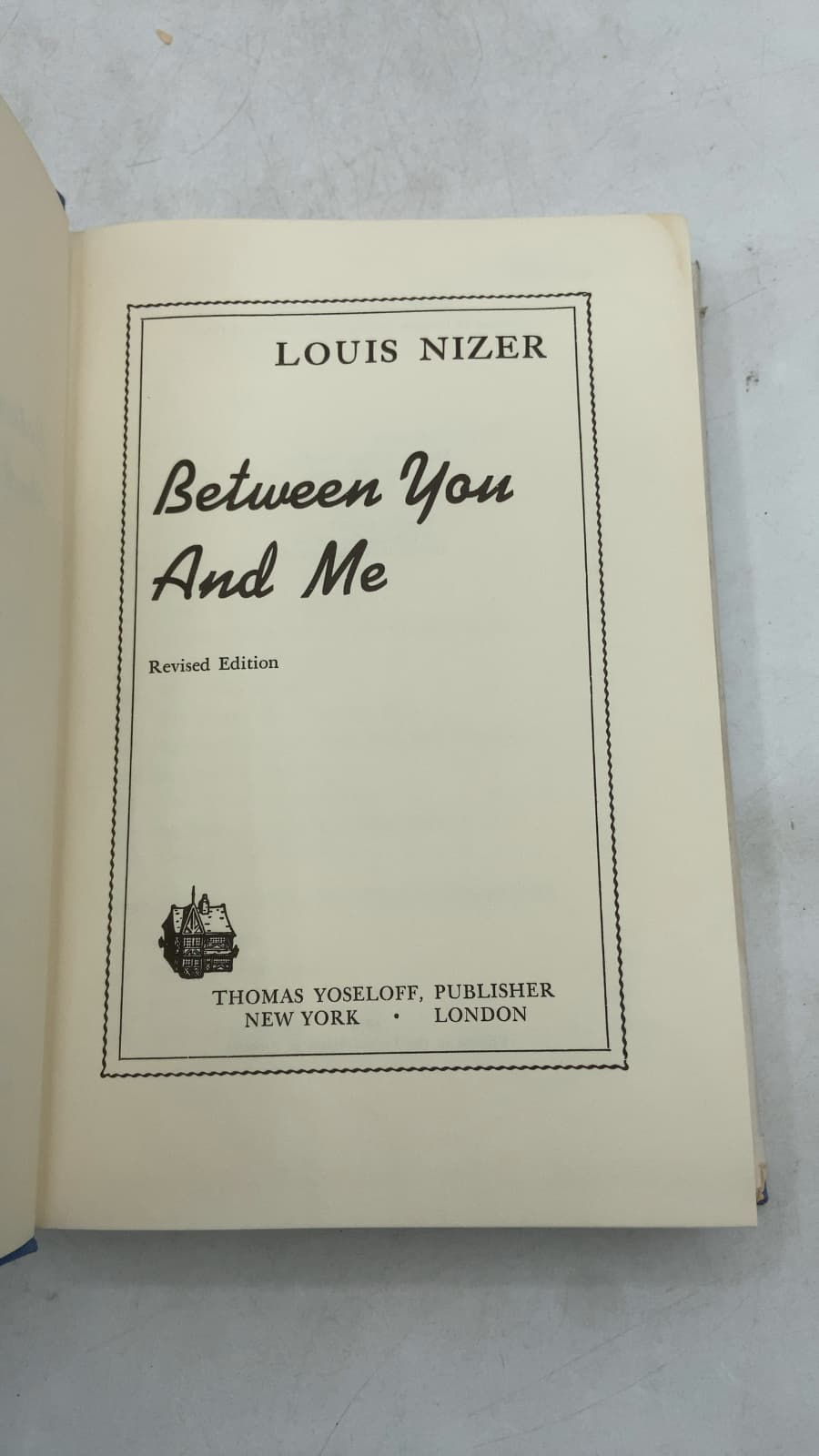 Between You And Me by Louis Nizer - title page