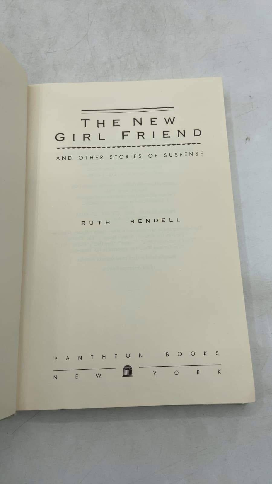 The New Girl Friend and Other Stories of Suspense by Ruth Rendell - title page