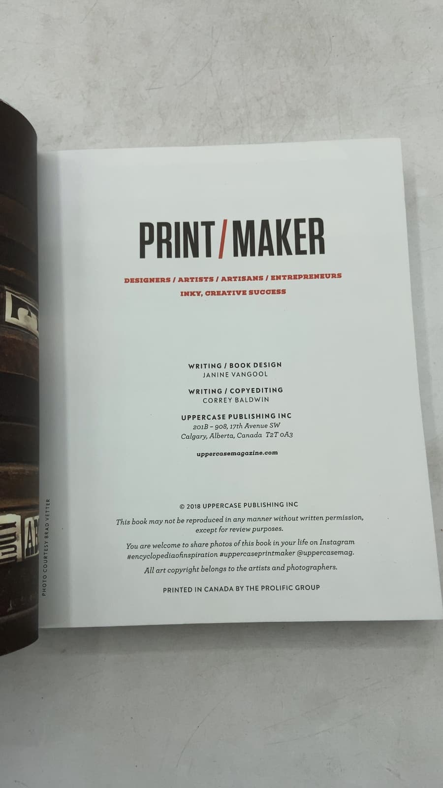 Print/Maker: Designers / Artists / Artisans / Entrepreneurs: Inky, Creative Success by Janine Vangool - title page