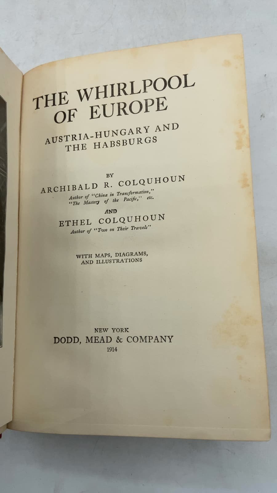 The Whirlpool of Europe: Austria-Hungary and the Habsburgs by Archibald R. Colquhoun and Ethel Colquhoun - title page