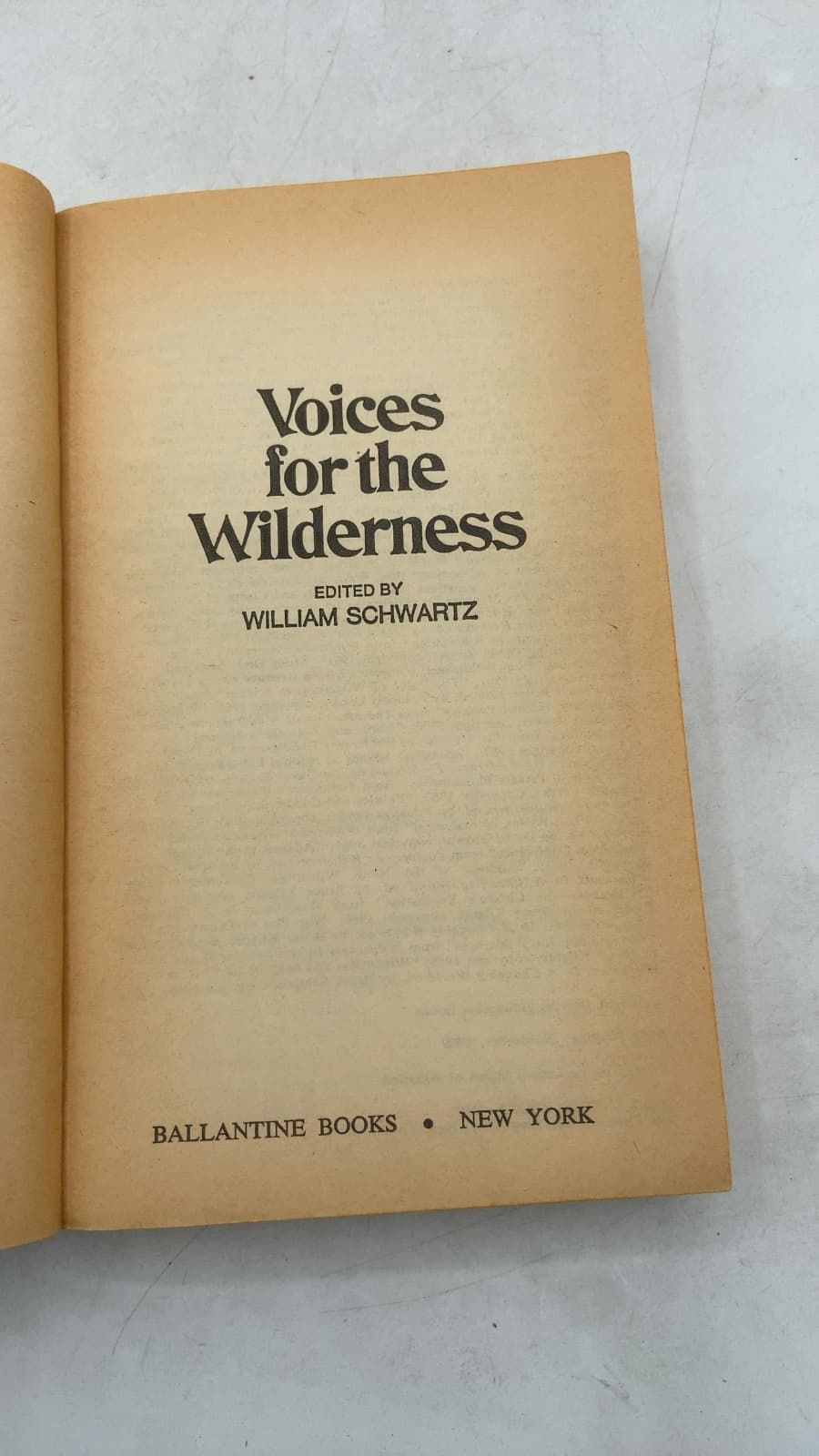 Voices for the Wilderness by William Schwartz (Editor) - title page