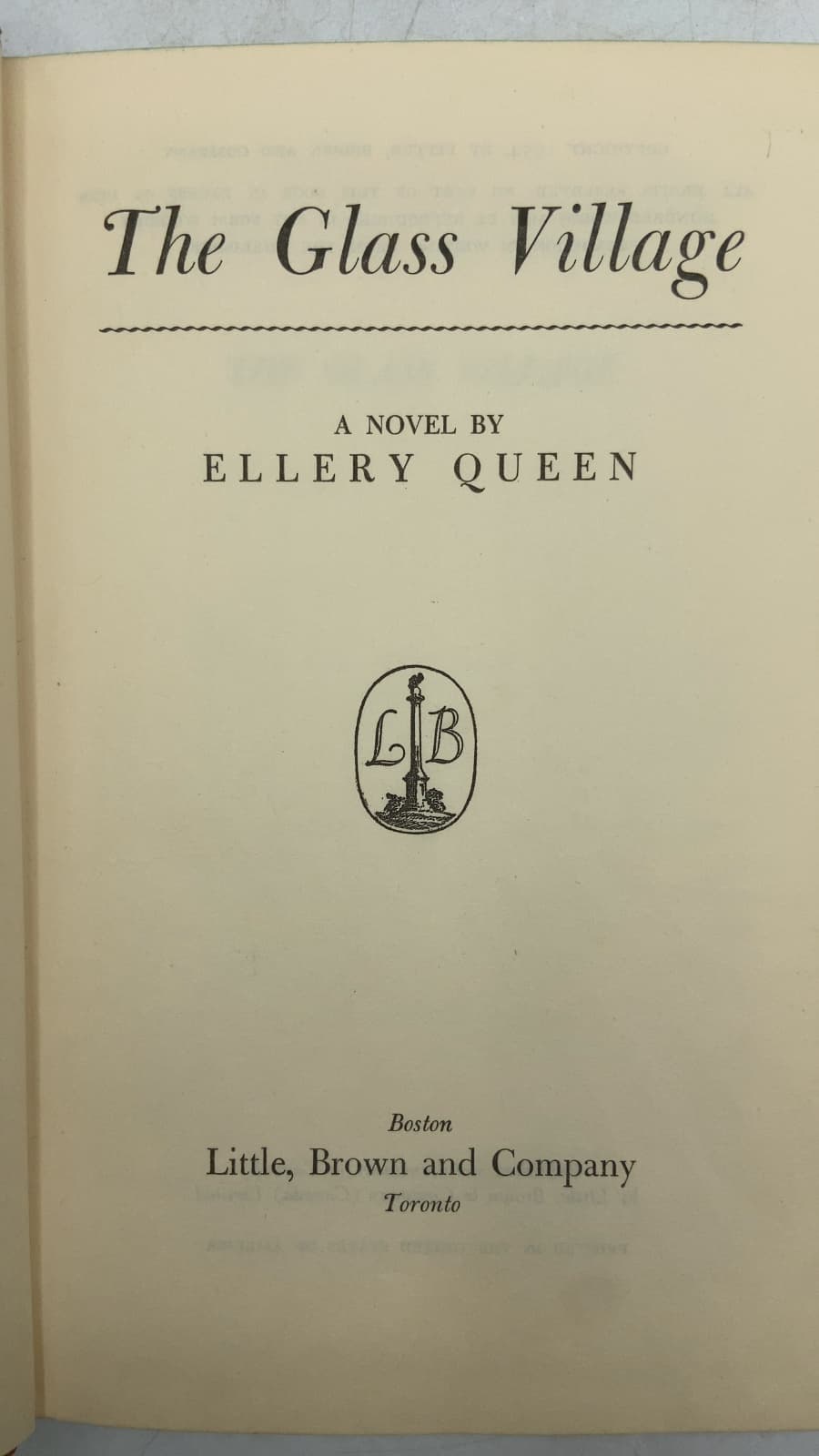 The Glass Village by Ellery Queen - title page