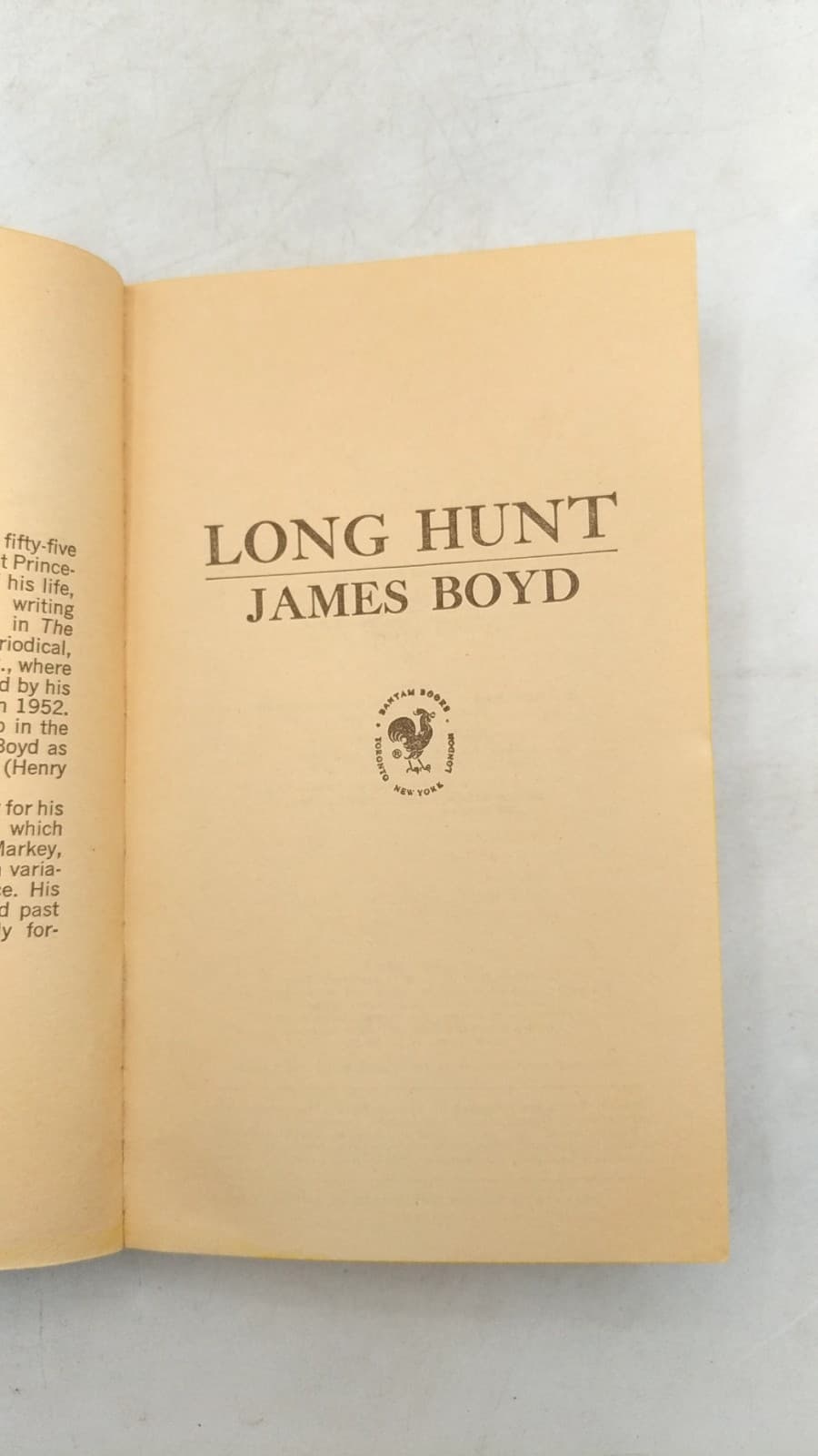 Long Hunt by James Boyd - title page