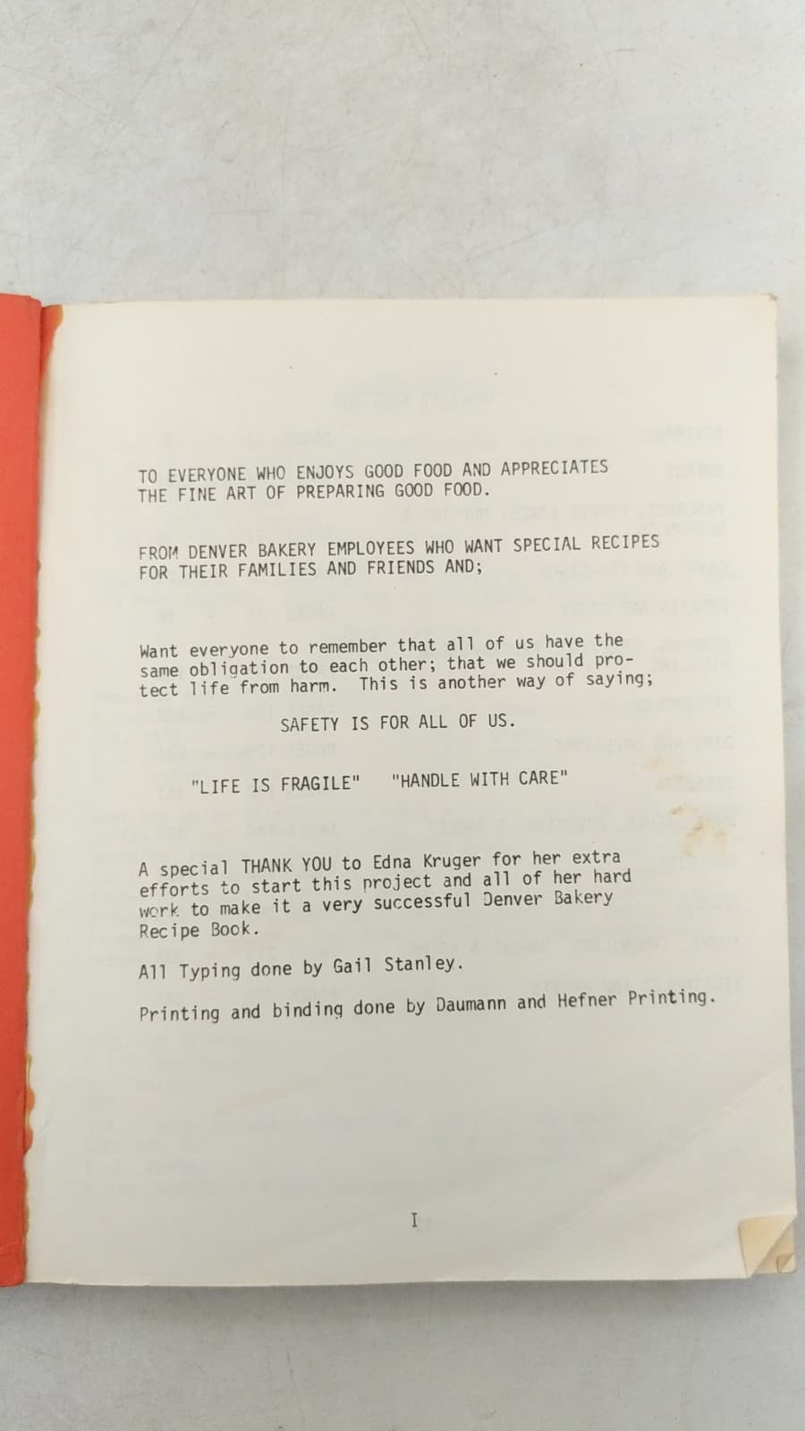Magic Oven Recipes from Denver Bakery Employees by Edna Kruger (Project Lead) - title page
