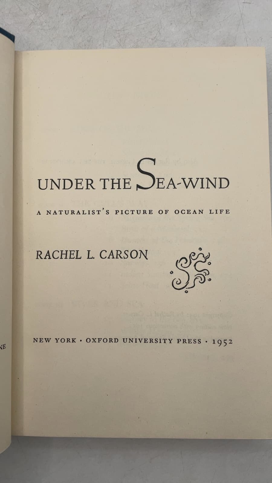 Under the Sea-Wind: A Naturalist's Picture of Ocean Life by Rachel L. Carson - title page