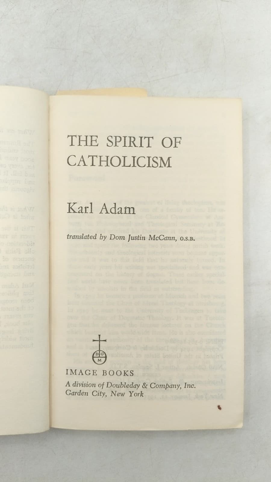THE Spirit OF Catholicism by Karl Adam - title page