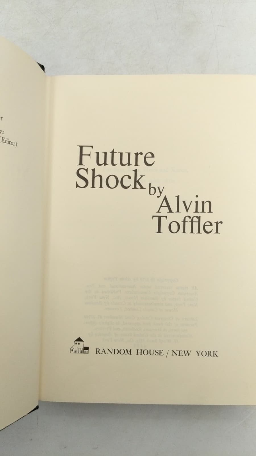Future Shock by Alvin Toffler - title page