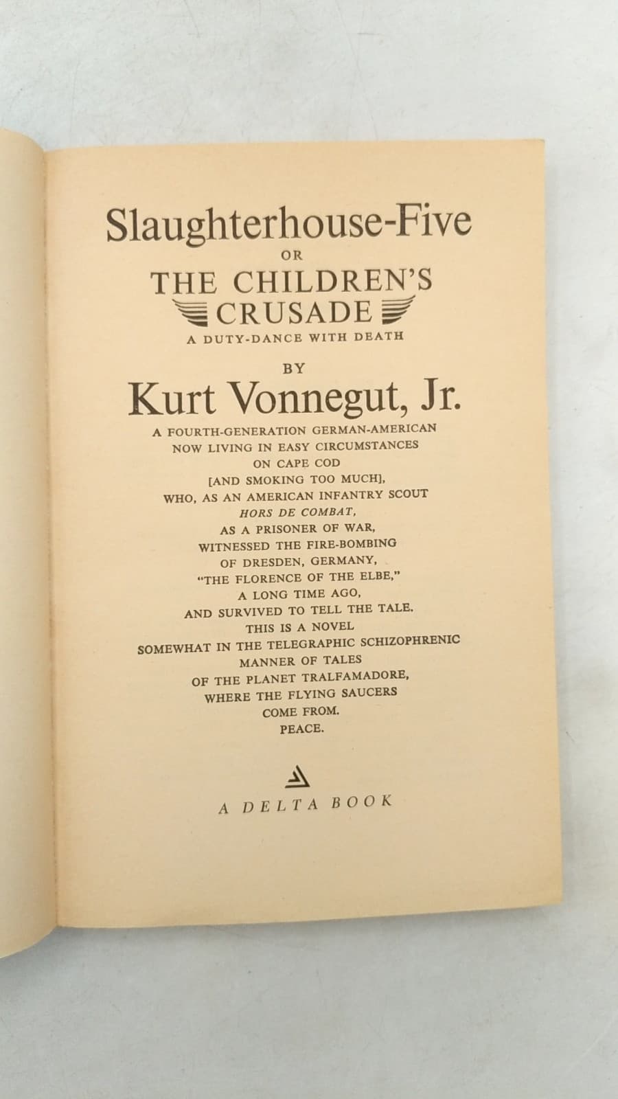 Slaughterhouse-Five or The Children's Crusade by Kurt Vonnegut, Jr. - title page