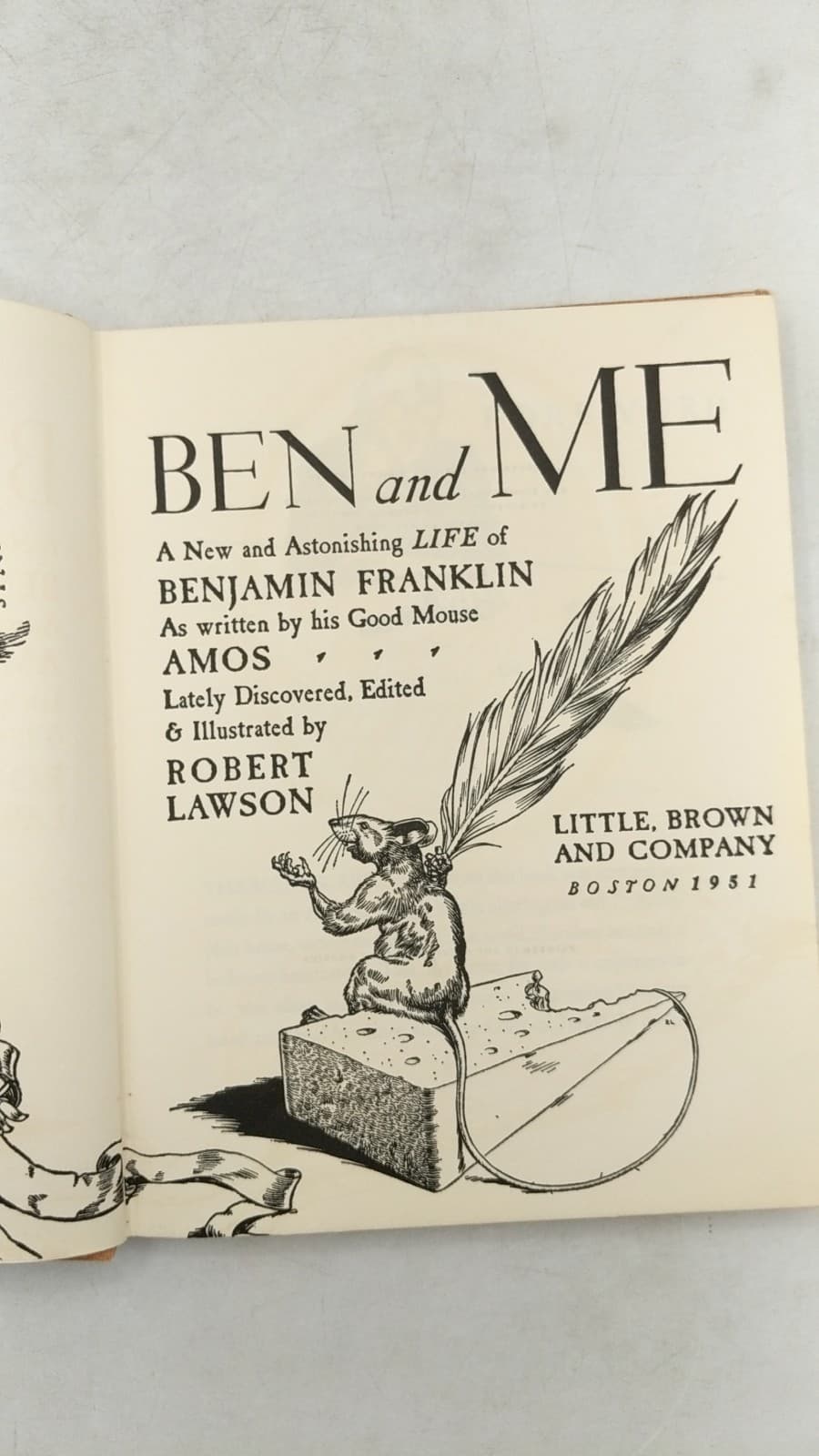 Ben and Me: A New and Astonishing Life of Benjamin Franklin As Written by his Good Mouse Amos by Robert Lawson - title page