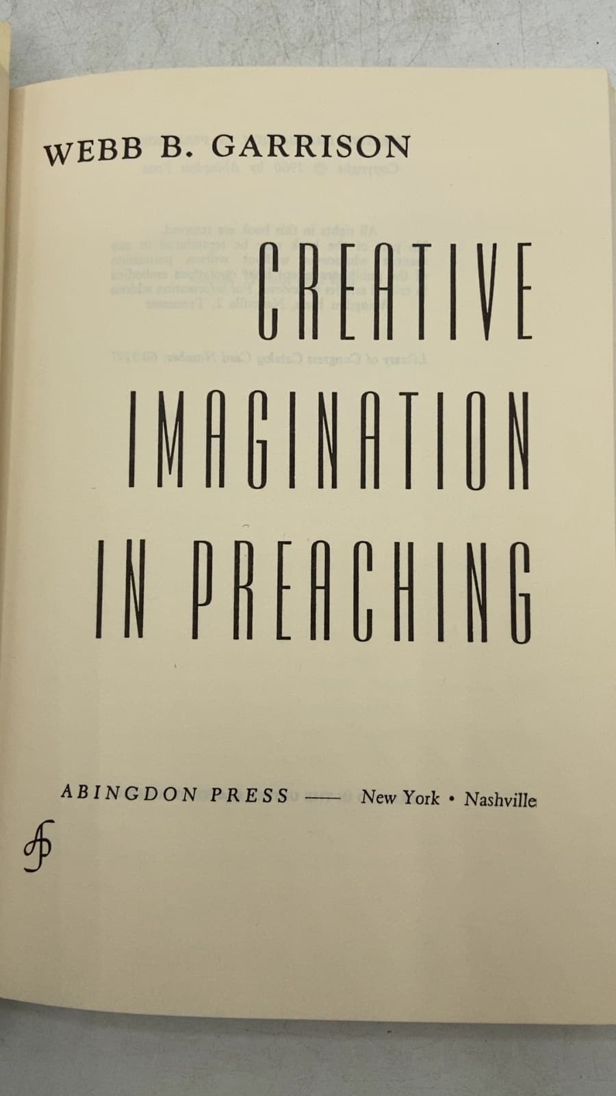 Creative Imagination in Preaching by Webb B. Garrison - title page