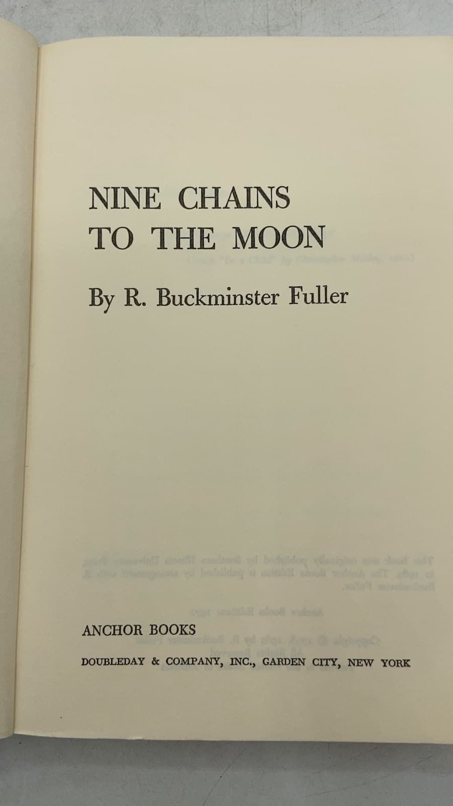 Nine Chains to the Moon by R. Buckminster Fuller - title page