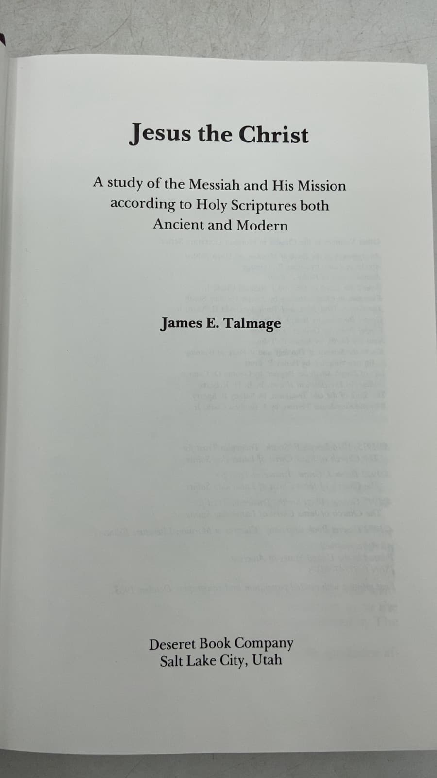 Jesus the Christ by James E. Talmage - title page