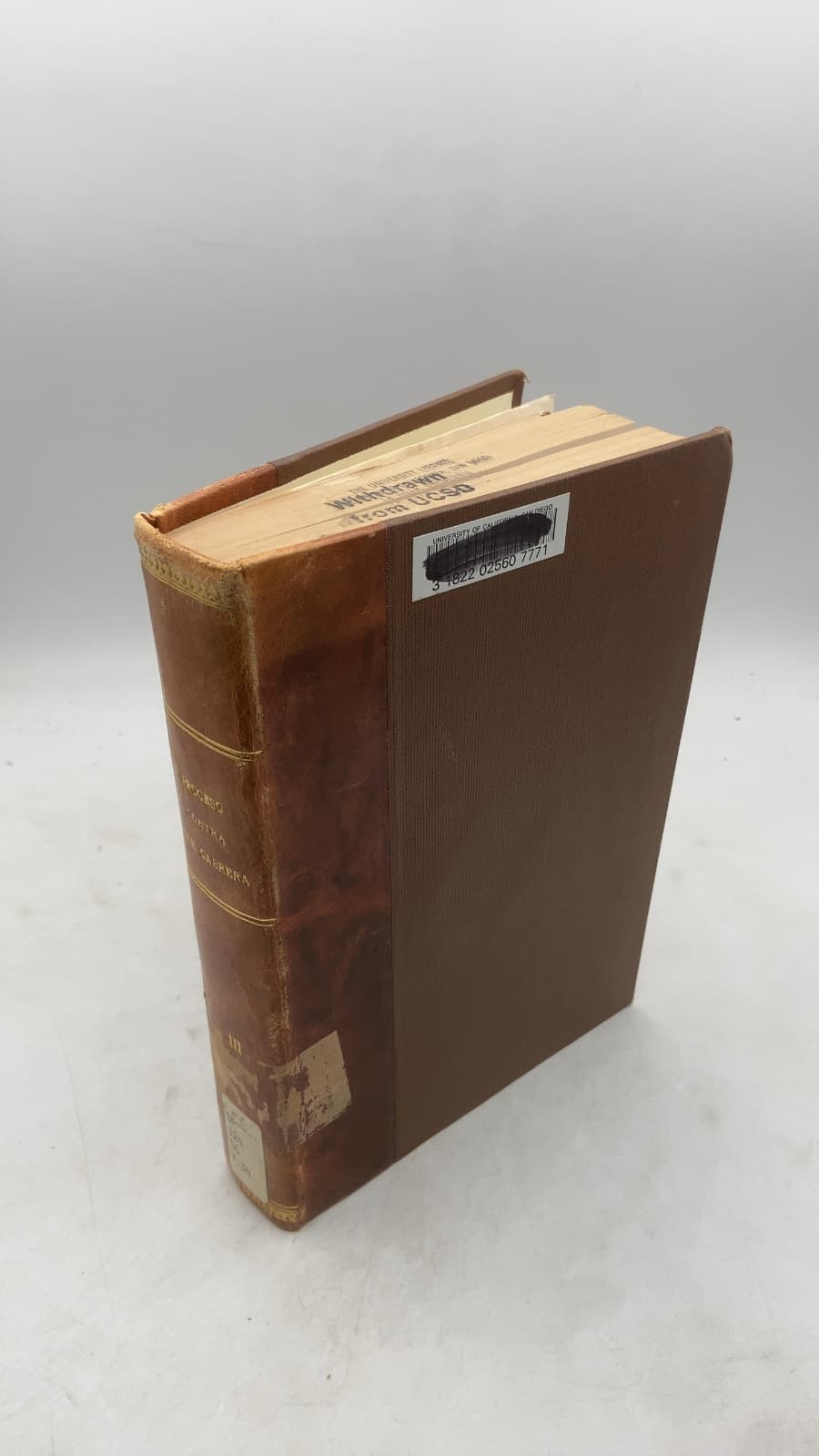Proceso Contra Bernardo de Cabrera by D. Manuel de Bofarull y de Sartorio - front cover