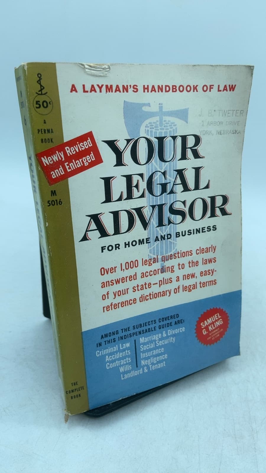 Your Legal Advisor for Home and Business by Samuel G. Kling - front cover