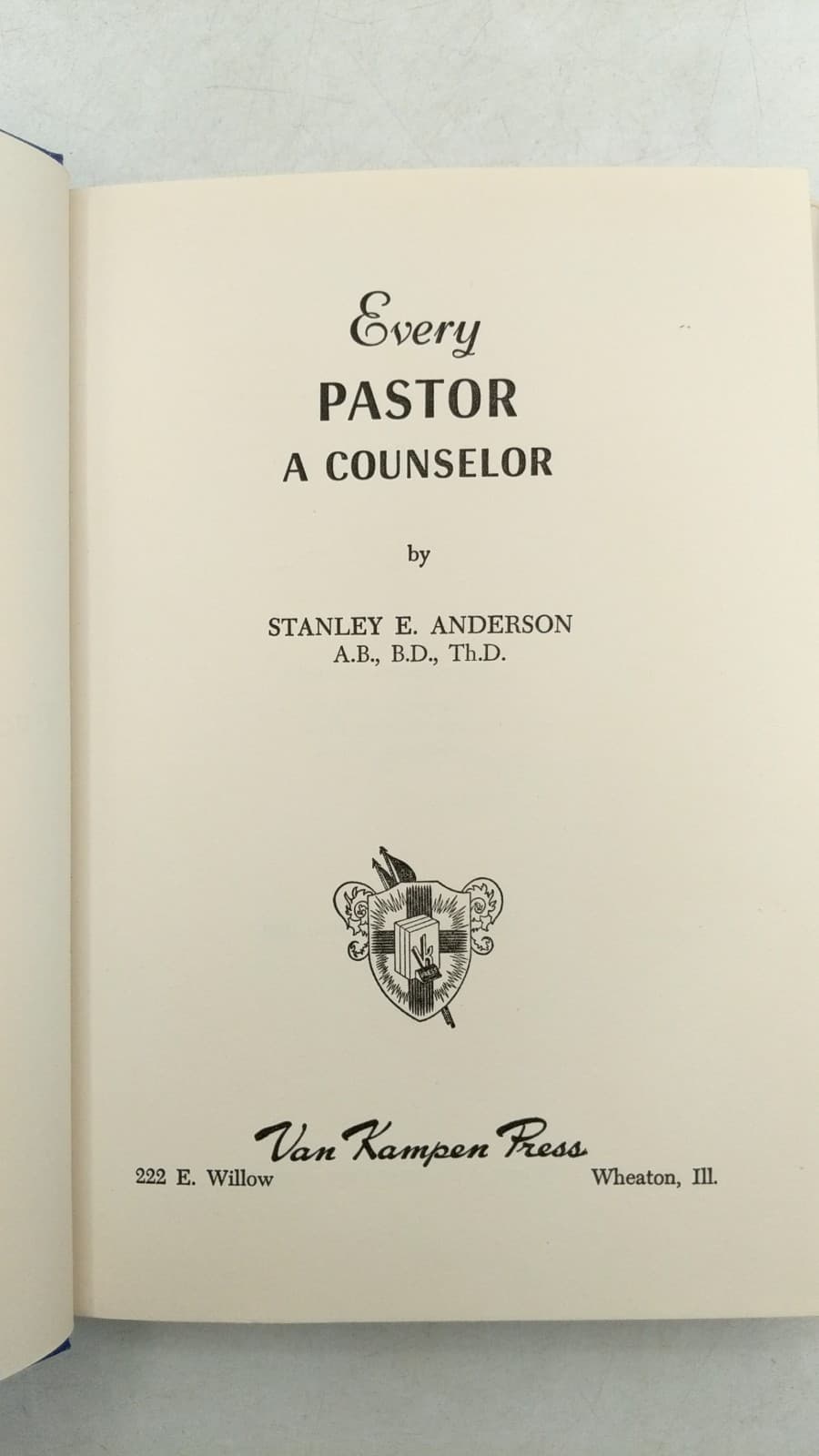 Every Pastor A Counselor by Stanley E. Anderson - title page