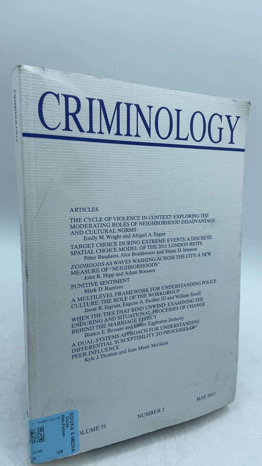 Criminology: An Interdisciplinary Journal, Volume 51, Number 2 by American Society of Criminology - front cover
