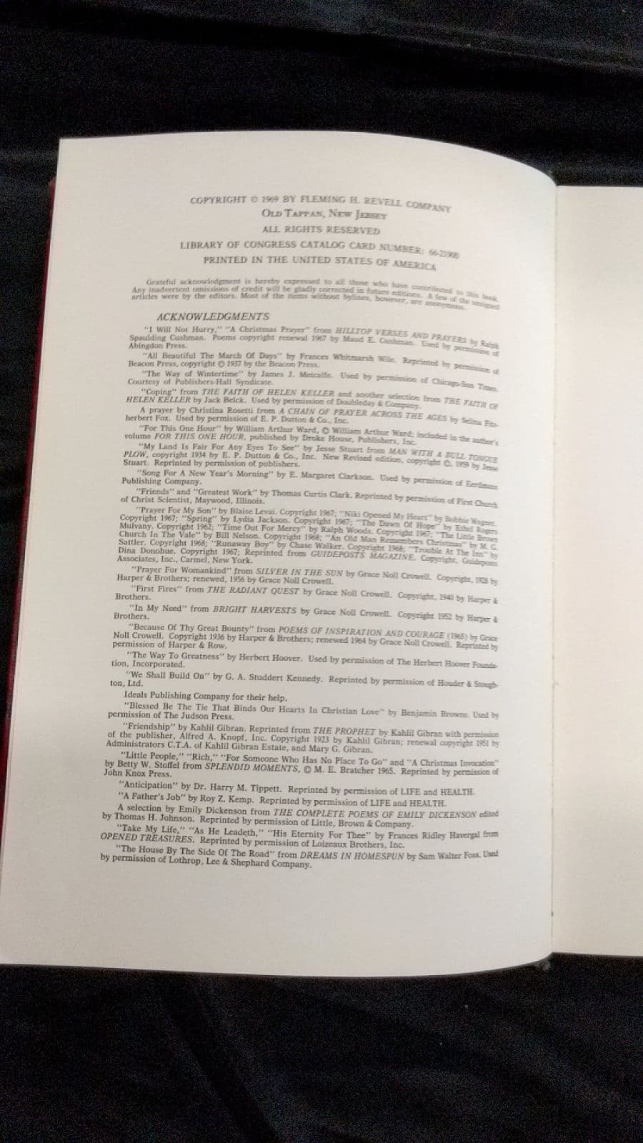 The Family Album by Arthur and Nancy DeMoss - copyright page showing 1969 details