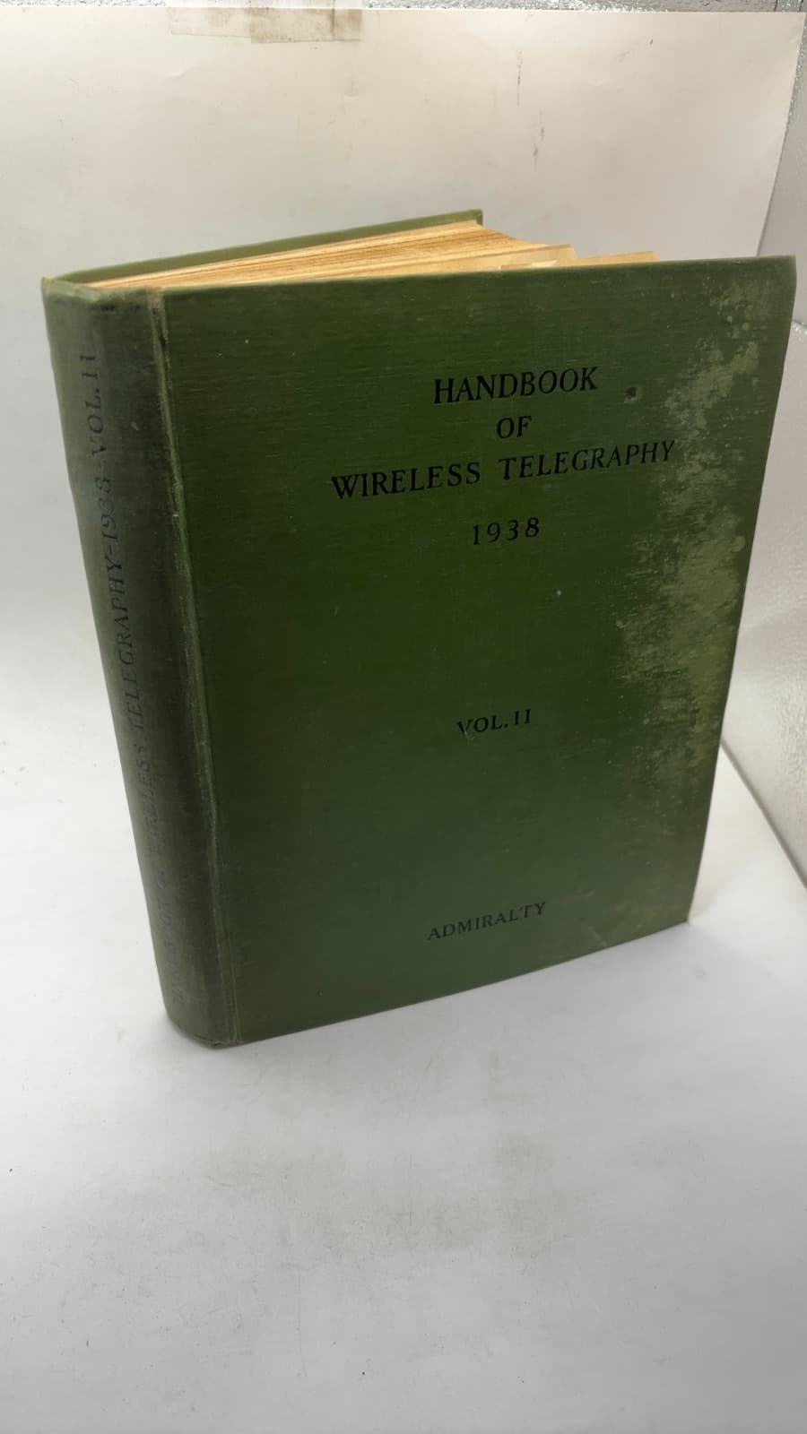 Admiralty Handbook of Wireless Telegraphy 1938 Vol. II - front cover