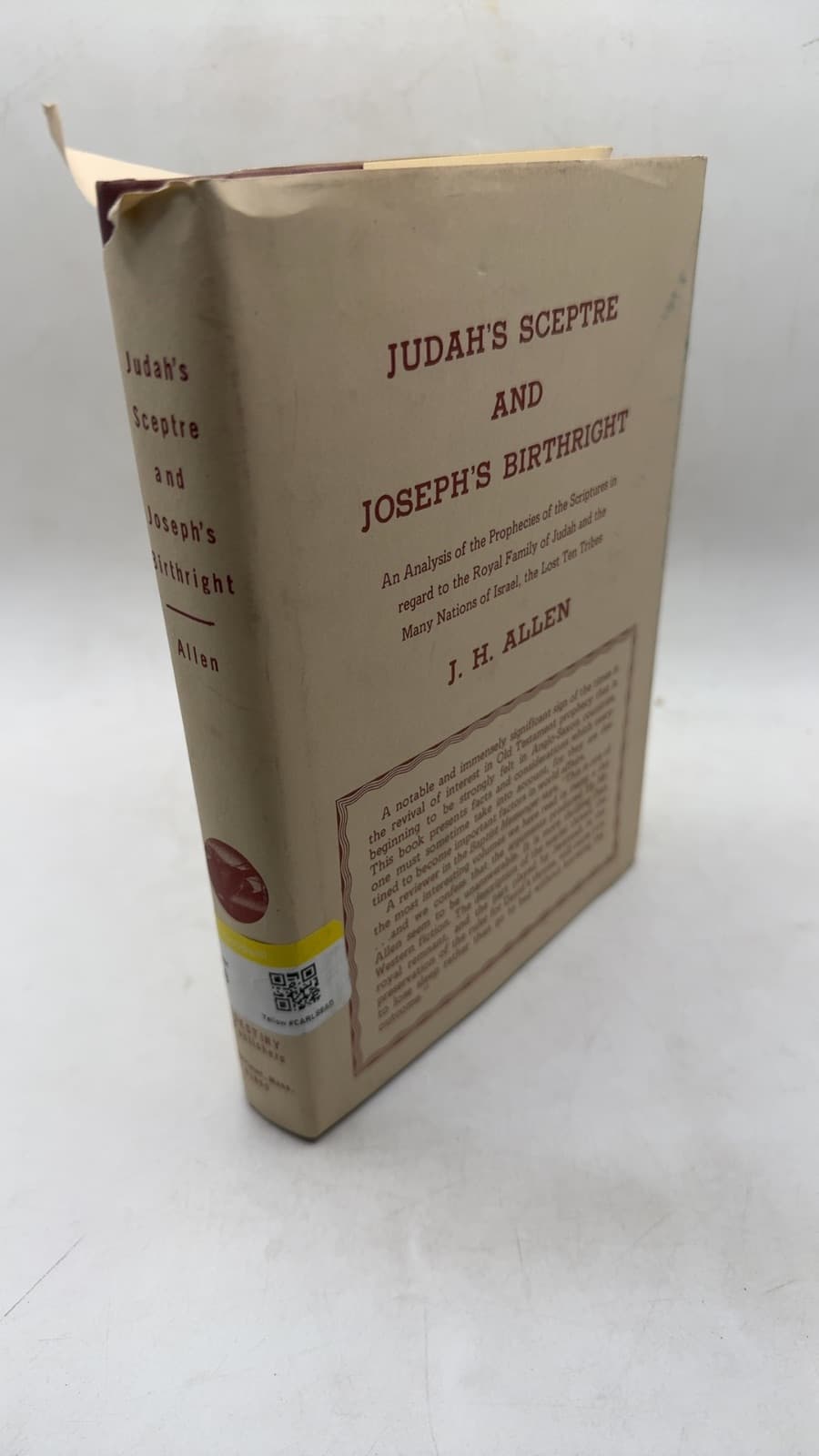 Judah's Sceptre and Joseph's Birthright by Rev. J. H. Allen - front cover