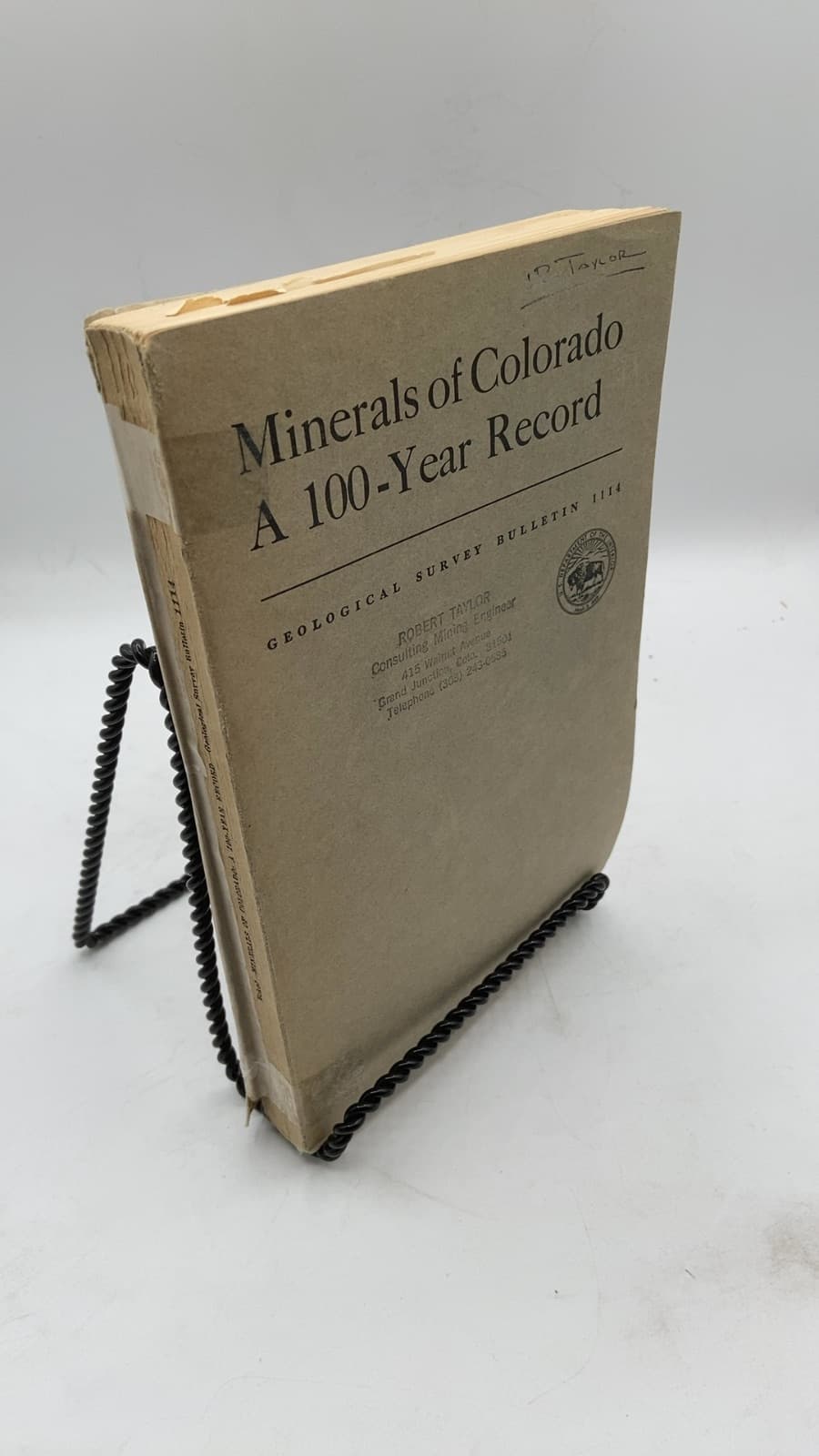 Minerals of Colorado A 100-Year Record by Edwin B. Eckel - front cover