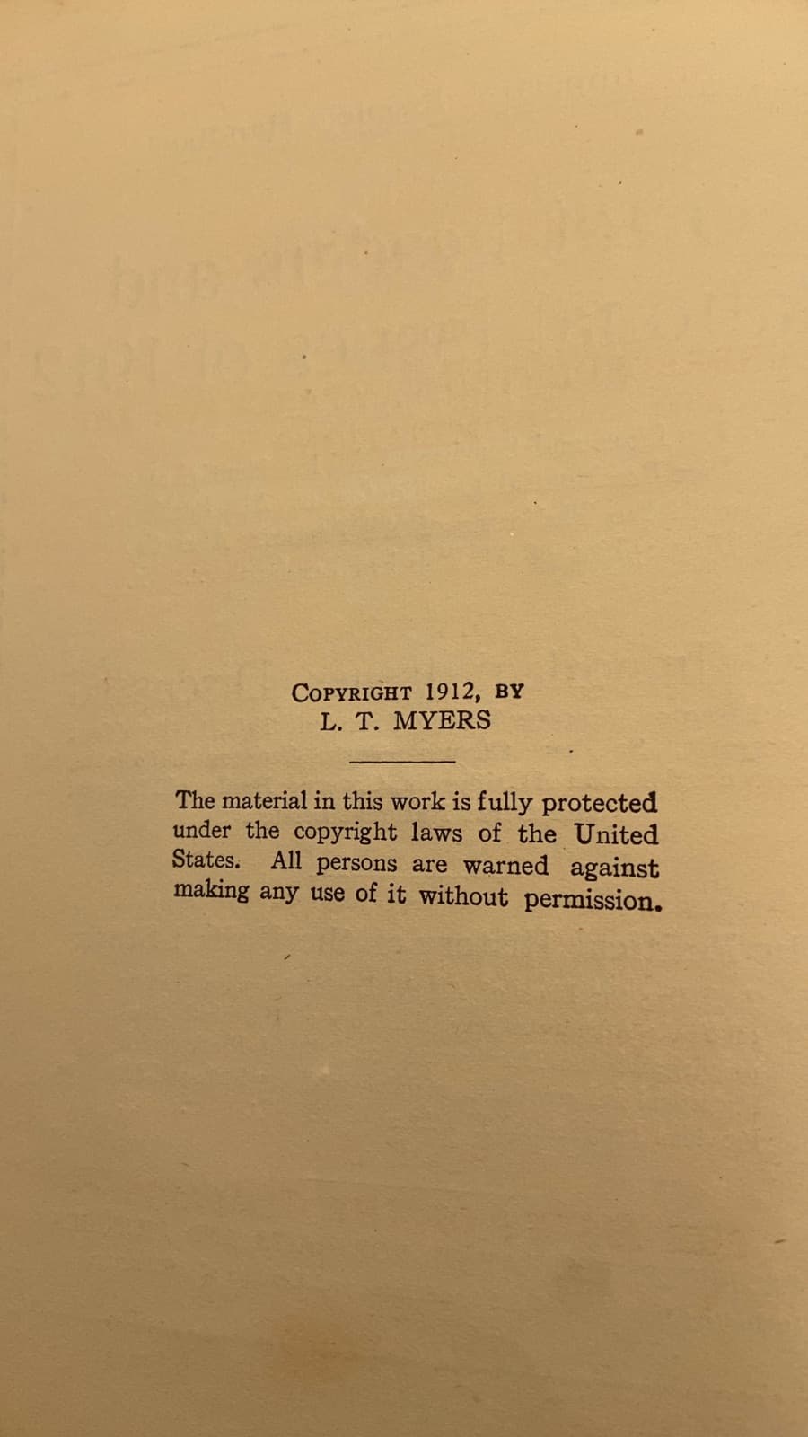 Great Leaders and National Issues of 1912 - copyright page showing 1912 details