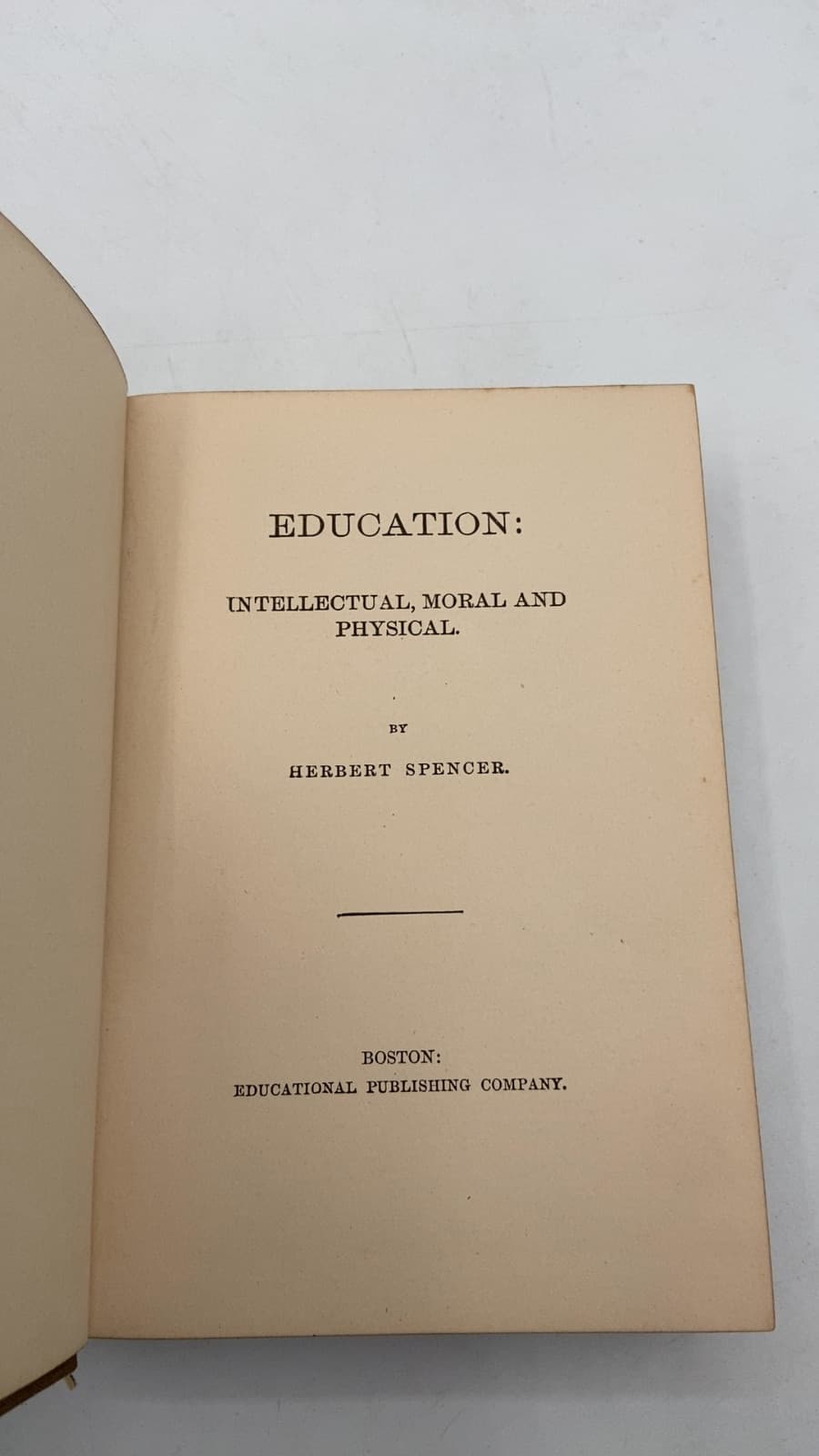 Education: Intellectual, Moral AND Physical. by Herbert Spencer - copyright page showing unknown details