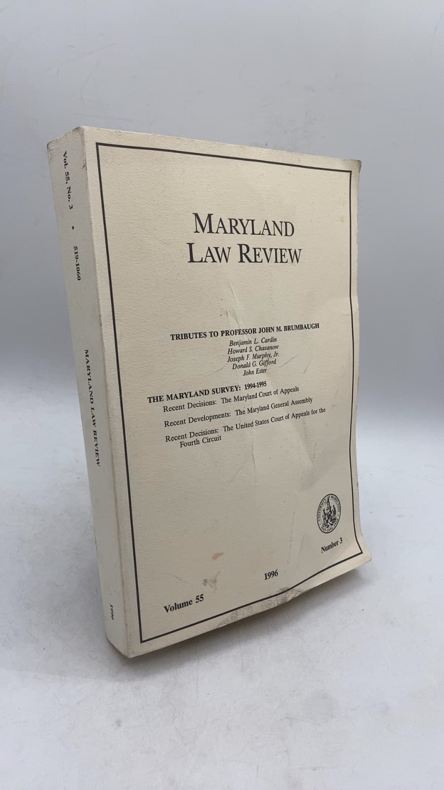 Maryland Law Review, Volume 55, Number 3 - front cover