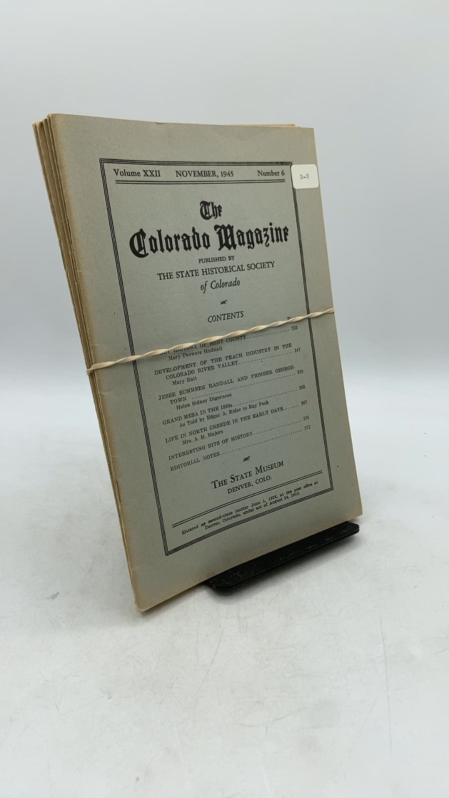 The Colorado Magazine, missing number 2 by The State Historical Society of Colorado - front cover