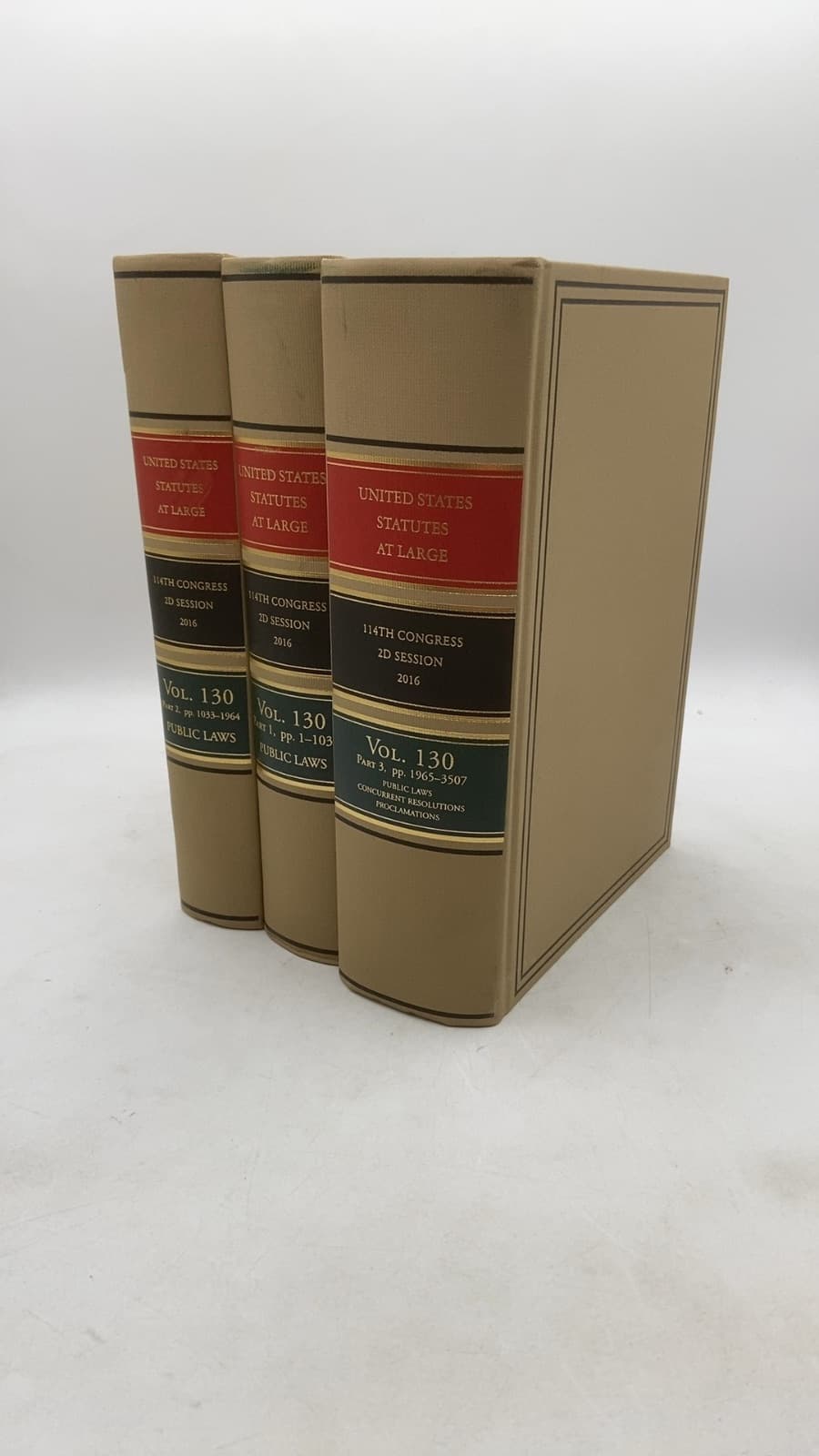 United States Statutes at Large, Volume 130 (parts 1-3) by United States Congress - front cover